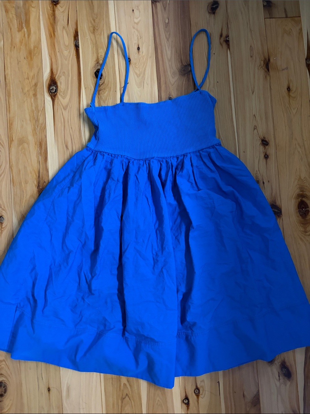 Zara Bright Blue Spaghetti-Strap Sundress